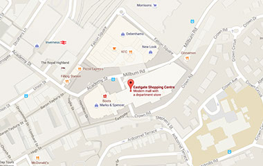 The Carwash Company - Find Us - The Eastgate Shopping Centre, 11 Eastgate, Inverness, Highland, IV2 3PP